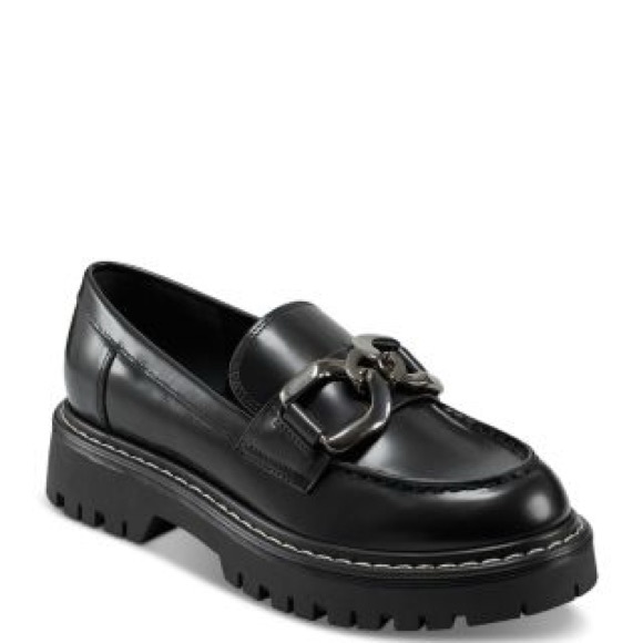 Marc Fisher Trisca Lug Sole Chain Detail Loafers Shoes Size 7.5 - Picture 1 of 9